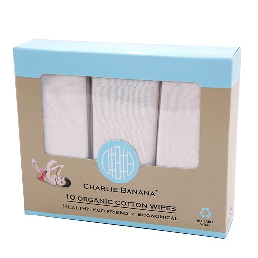 Charlie Banana 10 Reusable Organic Cotton Wipes